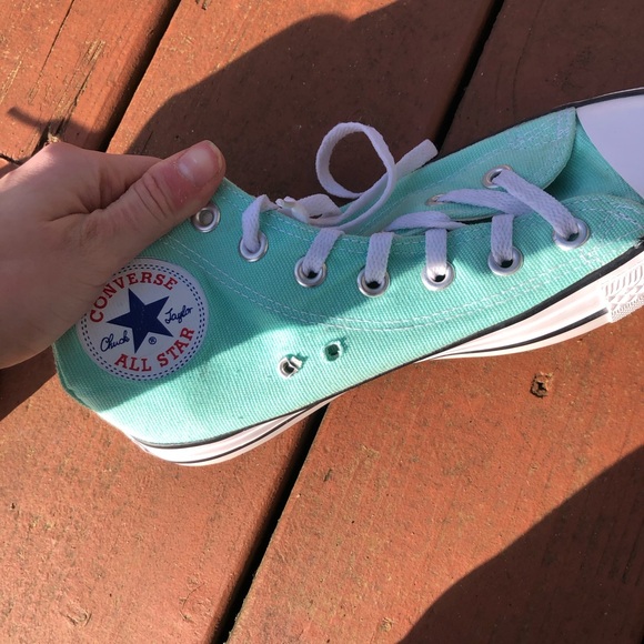 Converse Mint Green High-Top Canvas Sneakers with White Trim Women’s Size 5 1/2 - Picture 7 of 8